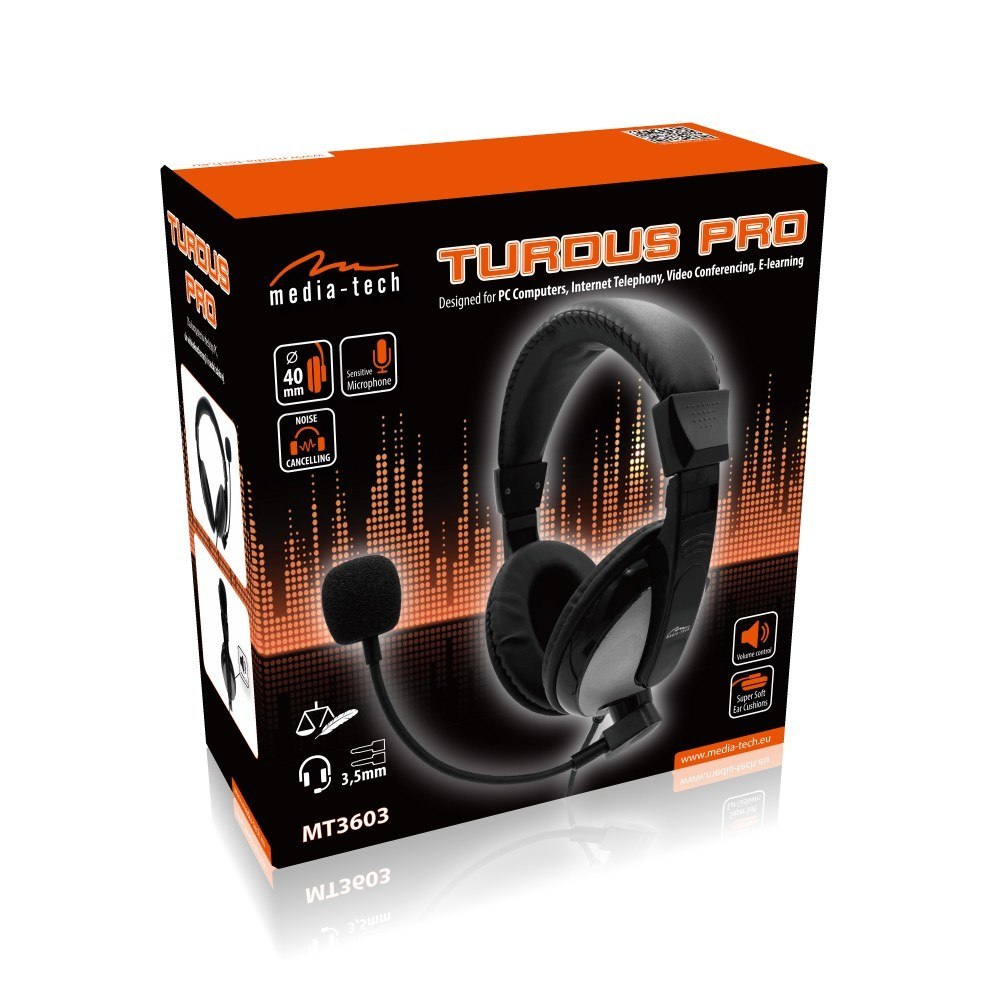 MEDIA-TECH TURDUS PRO SLUSALICE SA MIKROFONOM MT3603